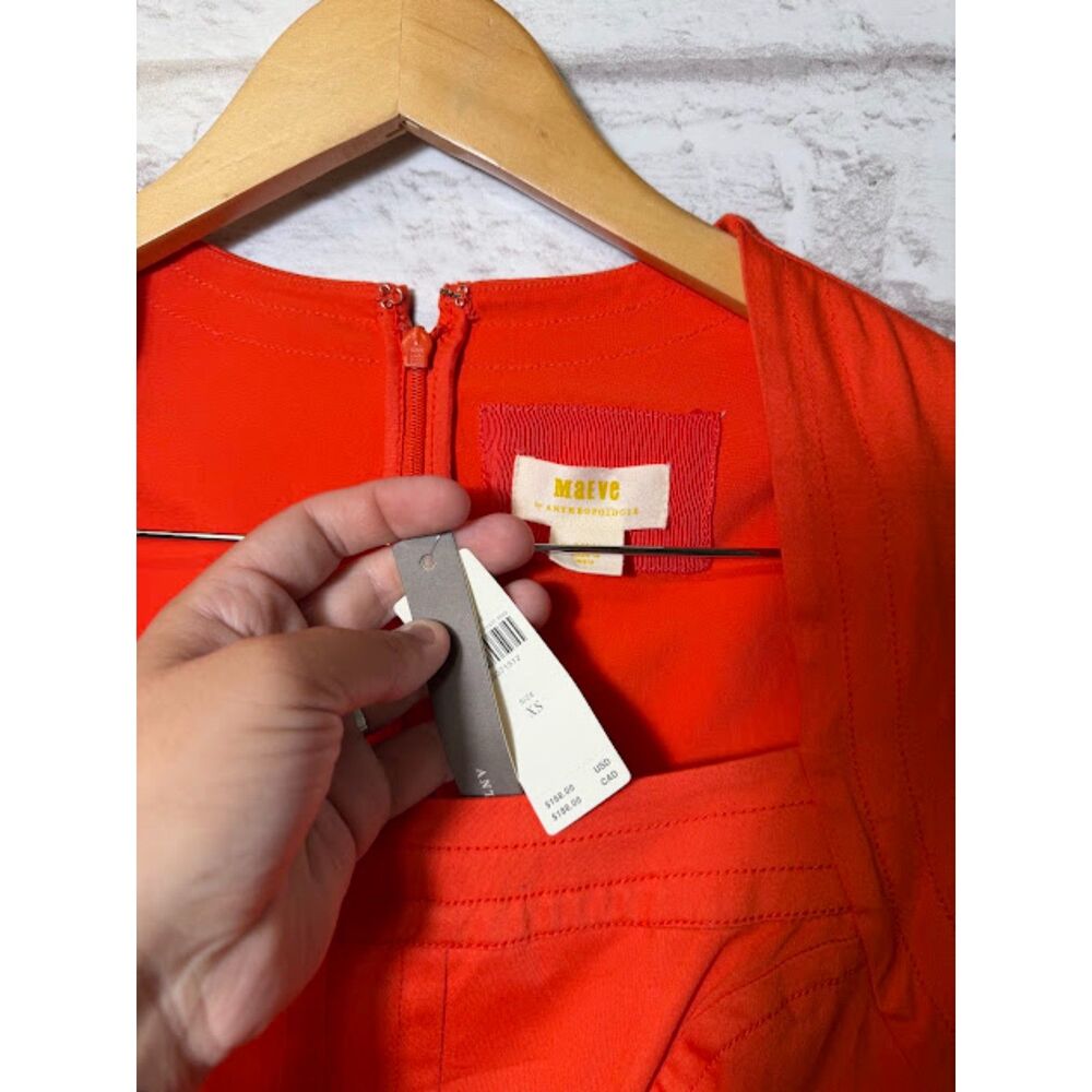 Anthropologie Maeve Short-Sleeve Square-Neck Mini Dress size Xs new - Picture 4 of 5